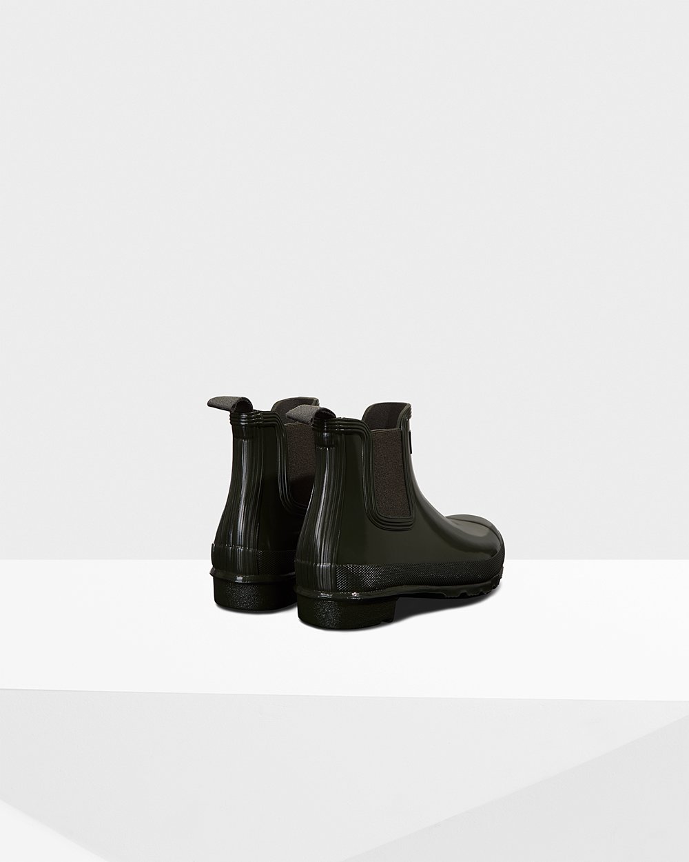 Women Hunter Original Gloss | Chelsea Boots Dark Olive | NZ-49713-BMQI